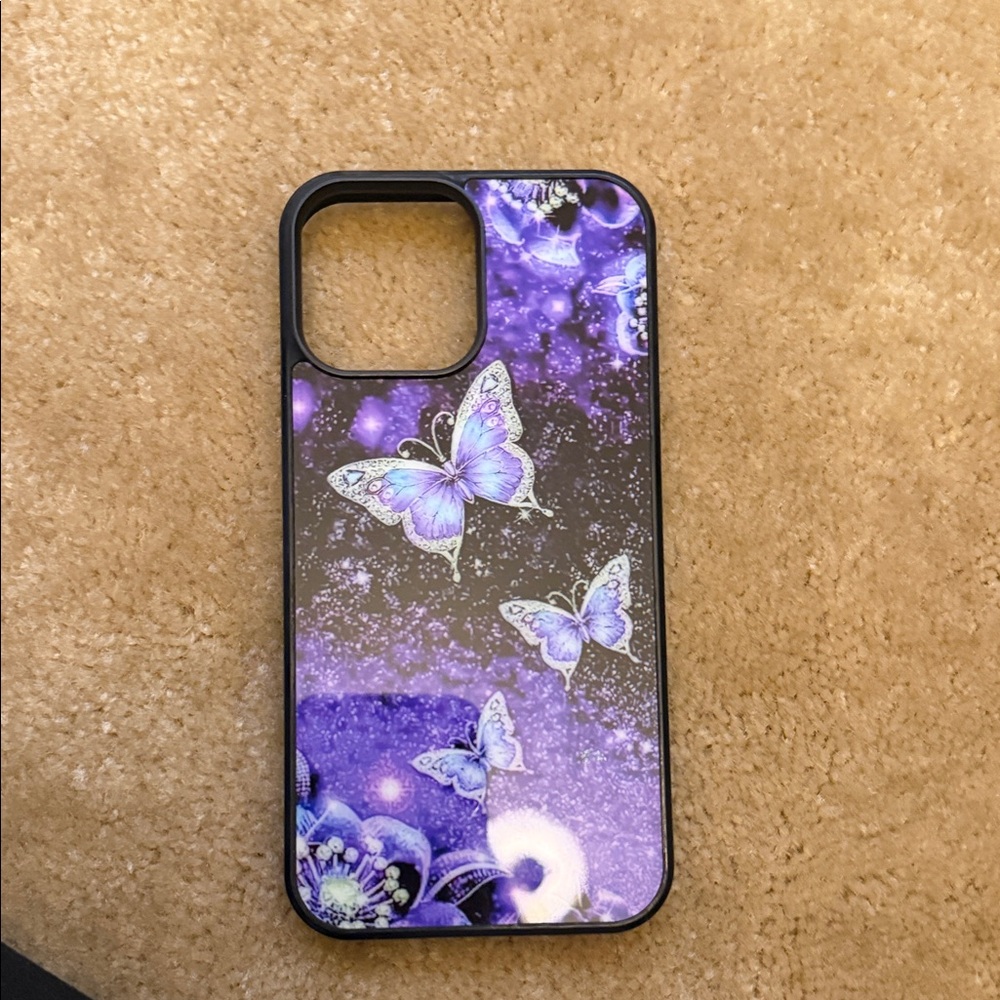 Purple Butterfly Decorative Phone Case - Unbranded